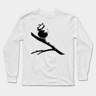 monochrome cute bird Long Sleeve T-Shirt